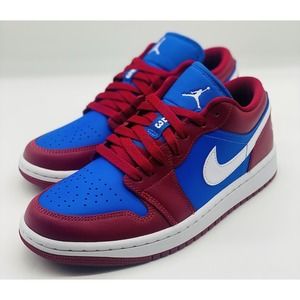 NEW Nike Air Jordan 1 Low Deep Red Blue Pomegranate DC0774-604 Women's Sz Multi